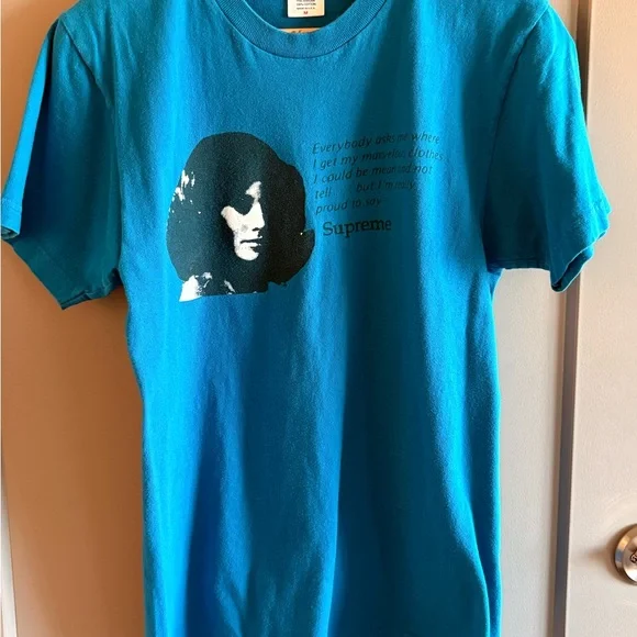 Supreme Mean Tee Deep Blue Size Medium SS17 - Picture 2 of 5